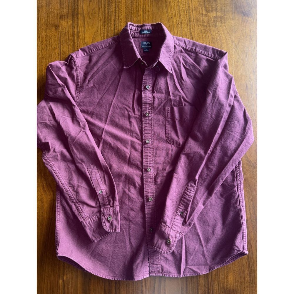 J.Crew Men's Slim Untucked Garment Dyed Burgundy Button-Down - Size L